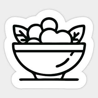 Simplicity on Display: Minimalist Fruit Bowl Sticker